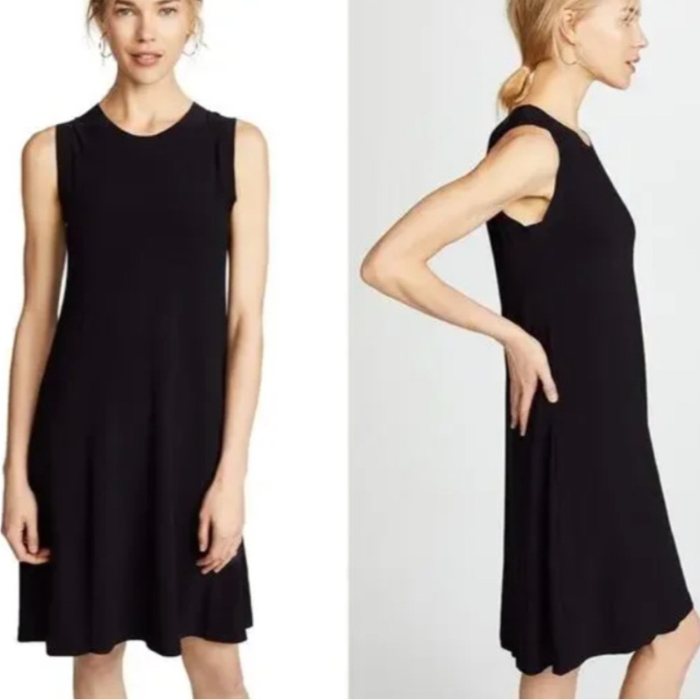 Norma Kamali Large/40 Classic Black Sleeveless A-Line Dress